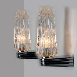 Clearance Pamono Vintage Chrome and Clear Glass Sconce, 1960