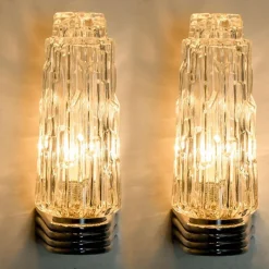 Clearance Pamono Vintage Chrome and Clear Glass Sconce, 1960