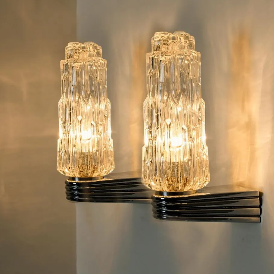 Clearance Pamono Vintage Chrome and Clear Glass Sconce, 1960