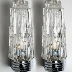 Clearance Pamono Vintage Chrome and Clear Glass Sconce, 1960