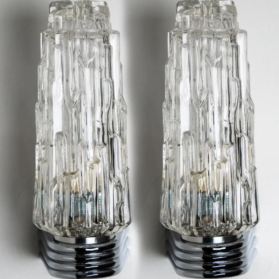 Clearance Pamono Vintage Chrome and Clear Glass Sconce, 1960