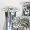 Pamono Vintage Chrome and Glass Flower Wall Sconces, 1970s, Set of 3