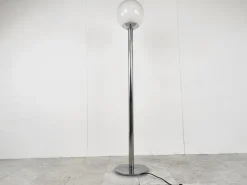 Outlet Pamono Vintage Chrome and Glass Floor Lamp, 1970s