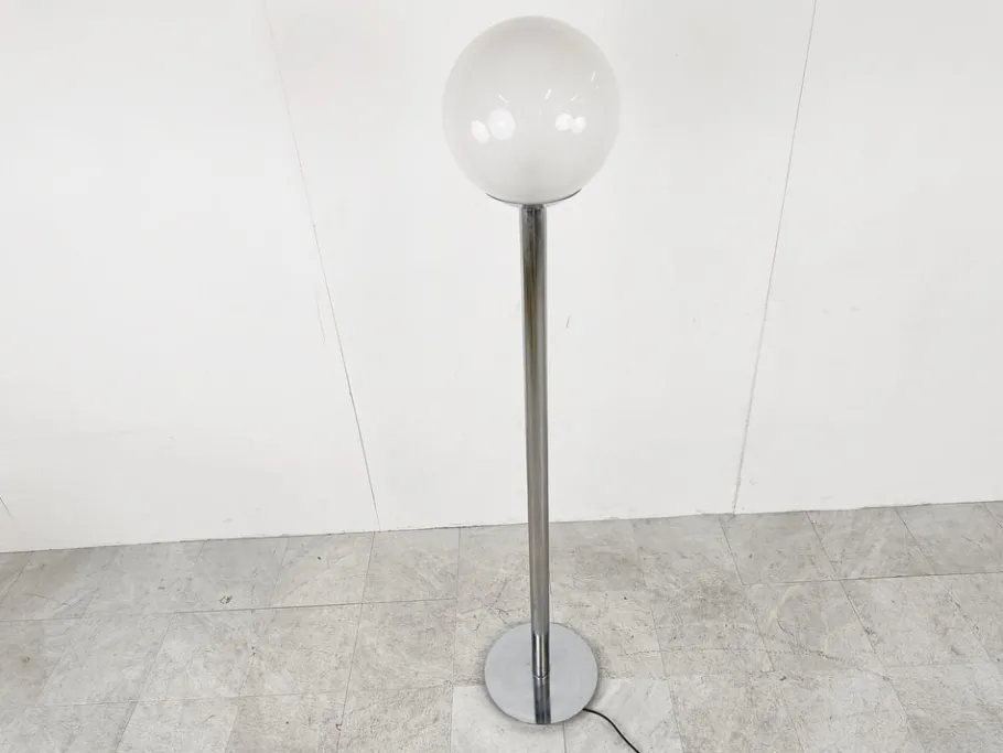 Outlet Pamono Vintage Chrome and Glass Floor Lamp, 1970s
