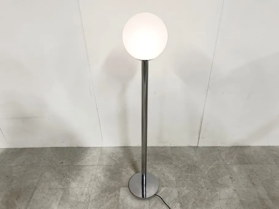 Outlet Pamono Vintage Chrome and Glass Floor Lamp, 1970s