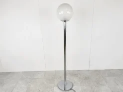 Outlet Pamono Vintage Chrome and Glass Floor Lamp, 1970s