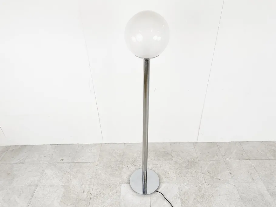 Outlet Pamono Vintage Chrome and Glass Floor Lamp, 1970s