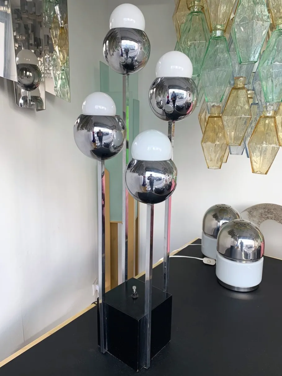 Clearance Pamono Vintage Chrome Ball Lamp by Robert Sonneman, 1970s