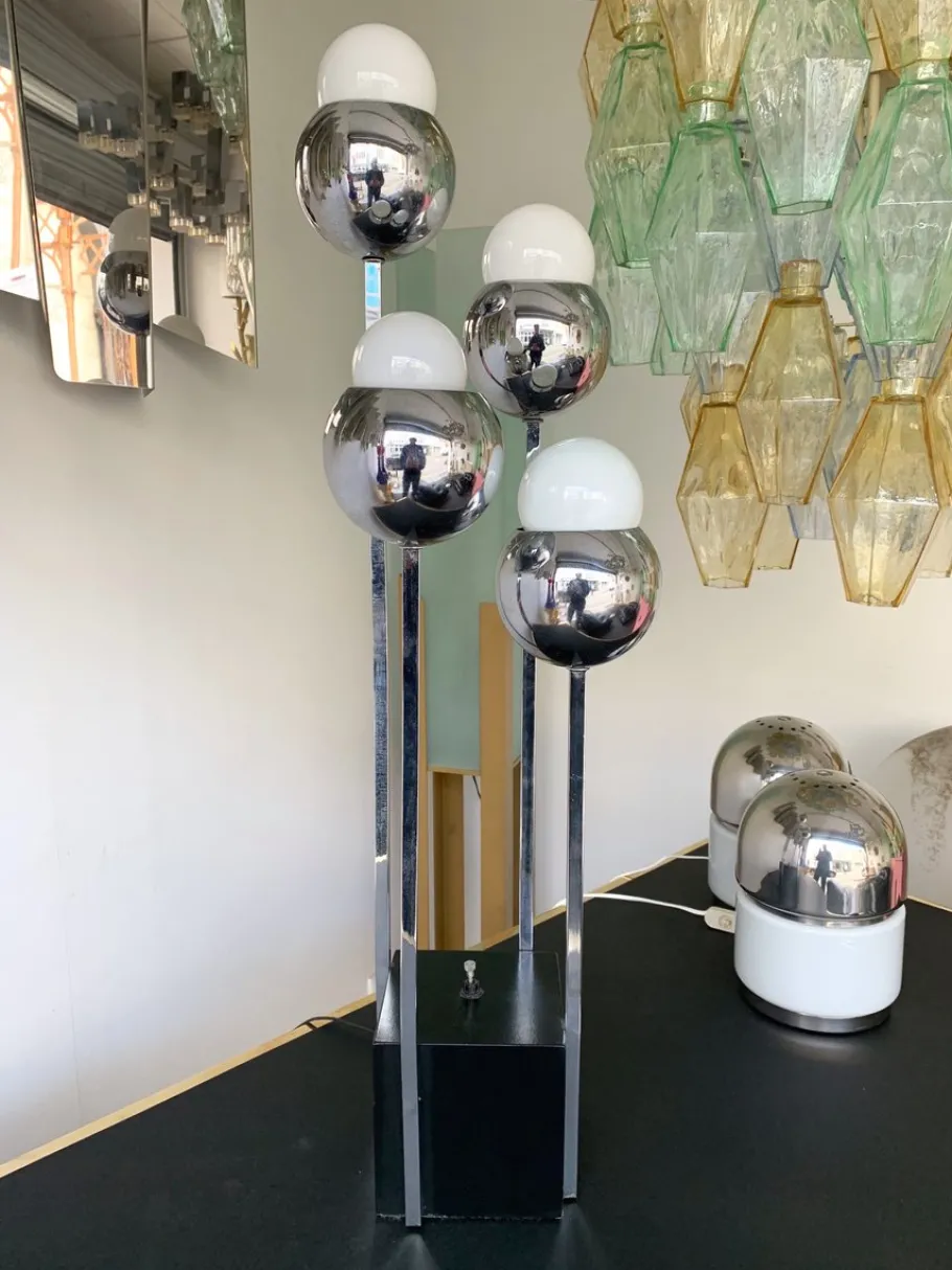 Clearance Pamono Vintage Chrome Ball Lamp by Robert Sonneman, 1970s