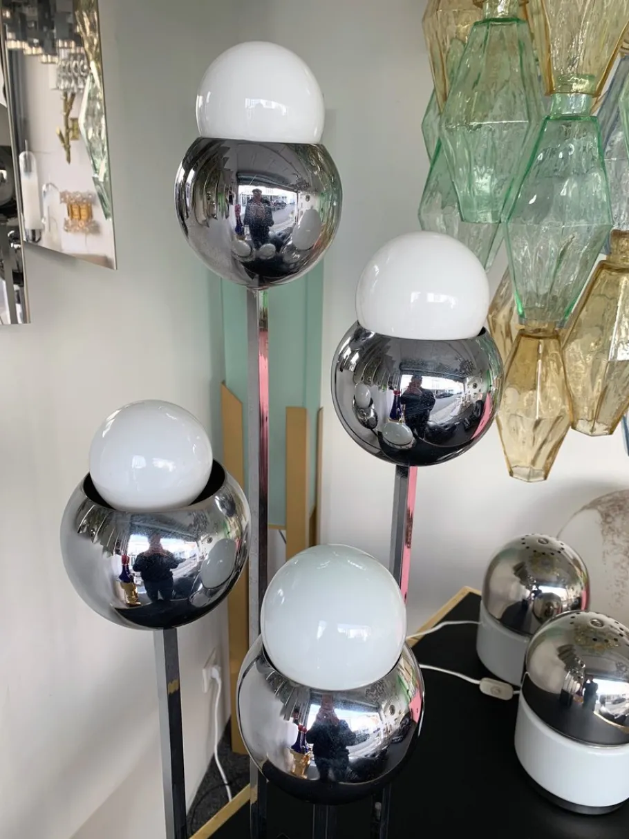 Clearance Pamono Vintage Chrome Ball Lamp by Robert Sonneman, 1970s