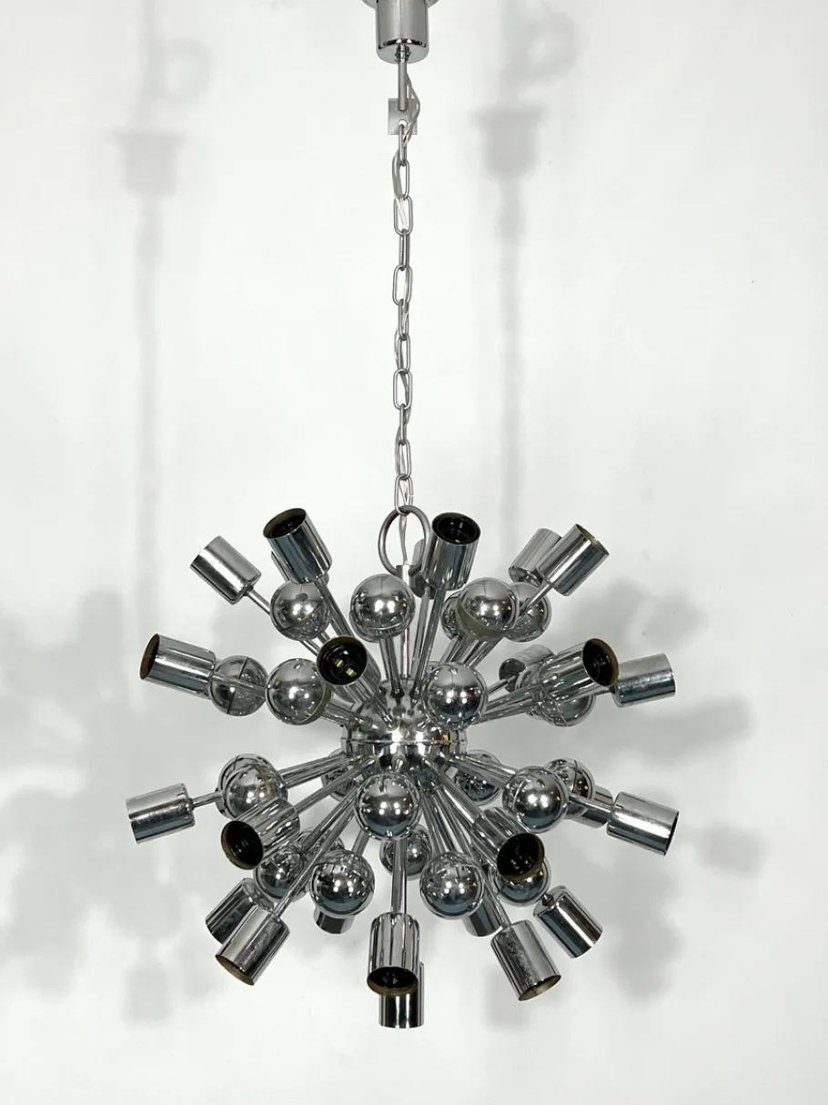 Sale Pamono Vintage Chrome Sputnik Chandelier from Reggiani, Italy, 1970s