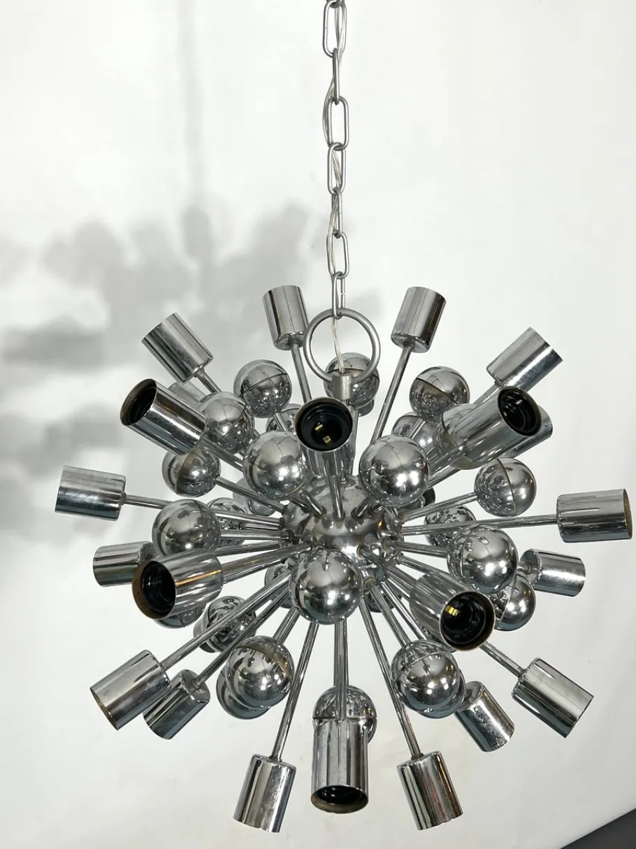 Sale Pamono Vintage Chrome Sputnik Chandelier from Reggiani, Italy, 1970s