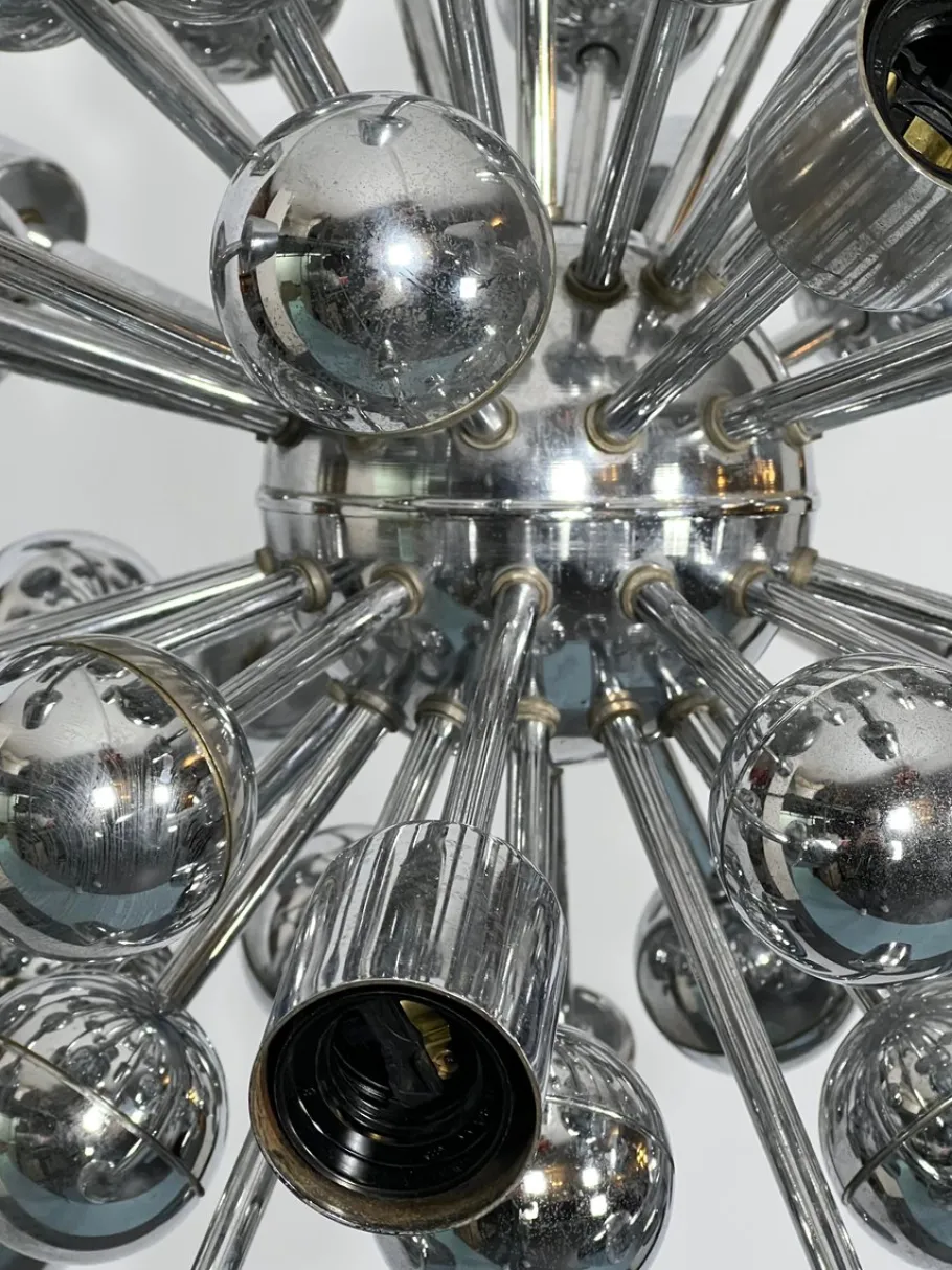Sale Pamono Vintage Chrome Sputnik Chandelier from Reggiani, Italy, 1970s