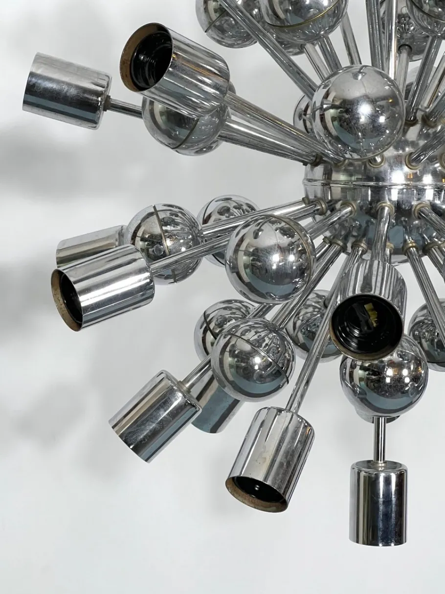 Sale Pamono Vintage Chrome Sputnik Chandelier from Reggiani, Italy, 1970s