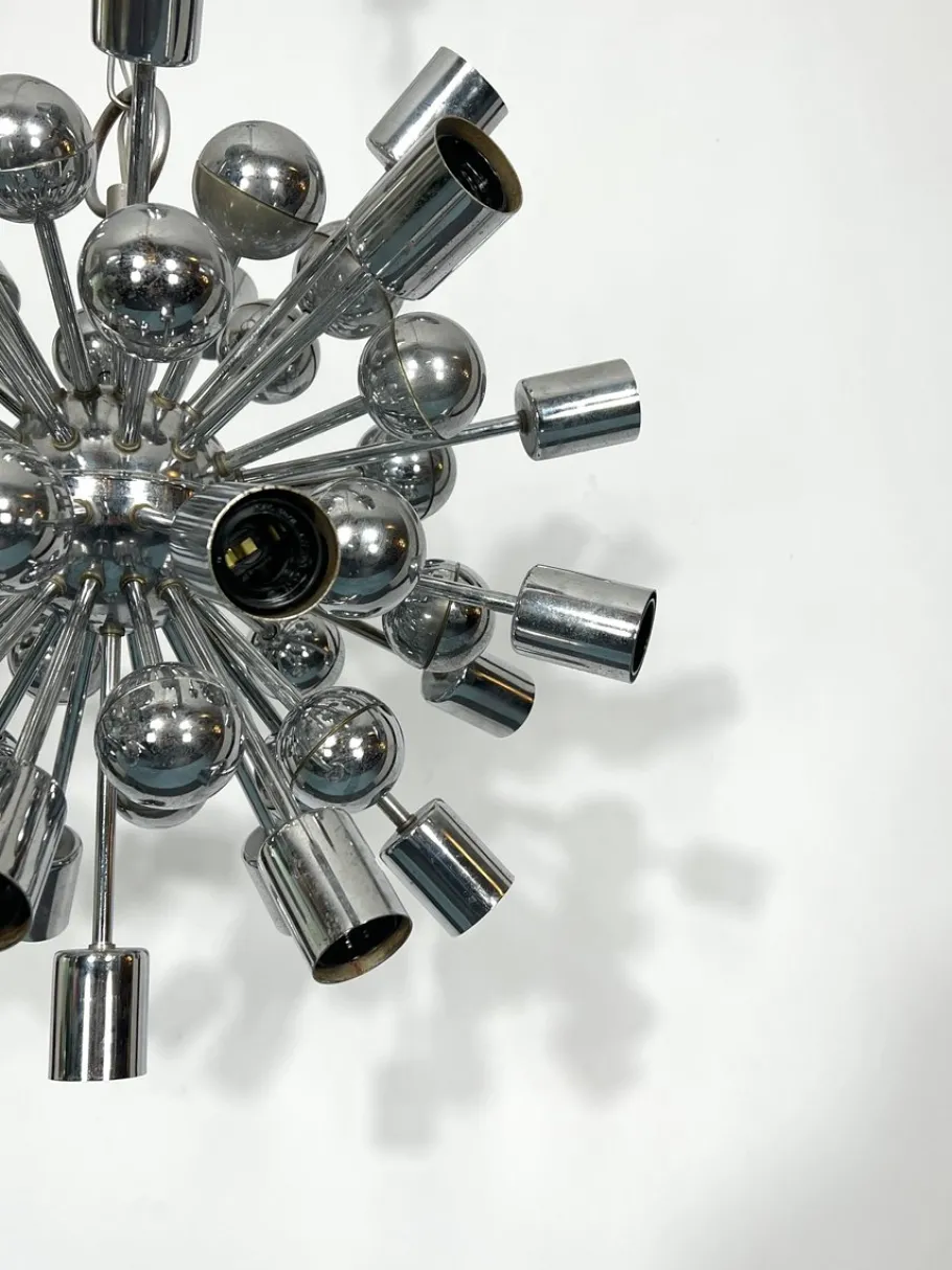 Sale Pamono Vintage Chrome Sputnik Chandelier from Reggiani, Italy, 1970s