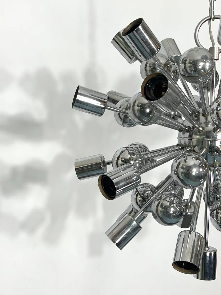 Sale Pamono Vintage Chrome Sputnik Chandelier from Reggiani, Italy, 1970s