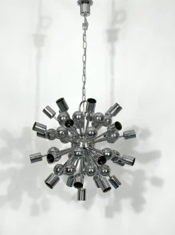 Sale Pamono Vintage Chrome Sputnik Chandelier from Reggiani, Italy, 1970s