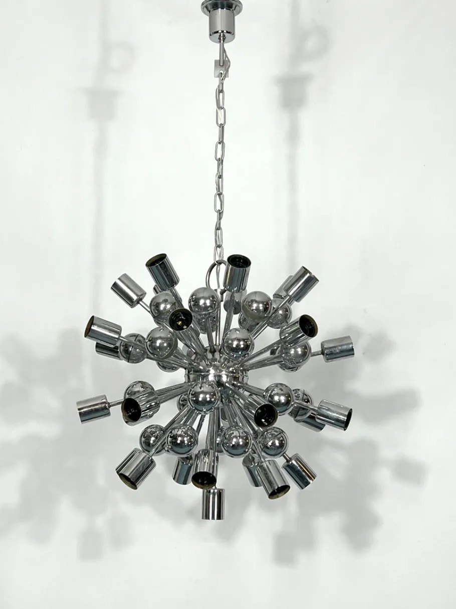 Sale Pamono Vintage Chrome Sputnik Chandelier from Reggiani, Italy, 1970s