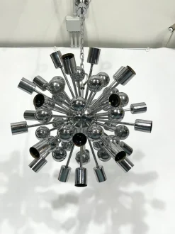 Sale Pamono Vintage Chrome Sputnik Chandelier from Reggiani, Italy, 1970s
