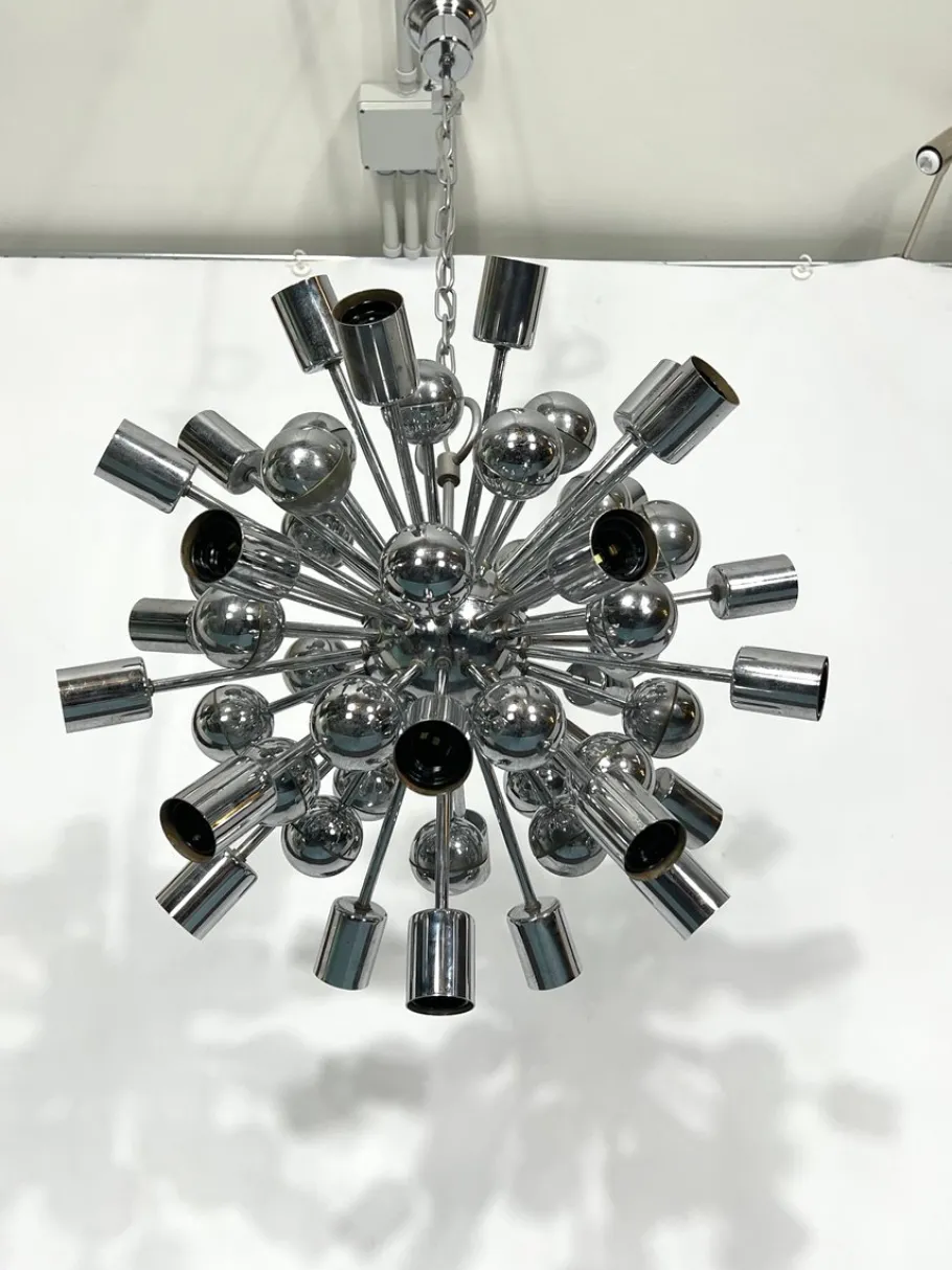 Sale Pamono Vintage Chrome Sputnik Chandelier from Reggiani, Italy, 1970s