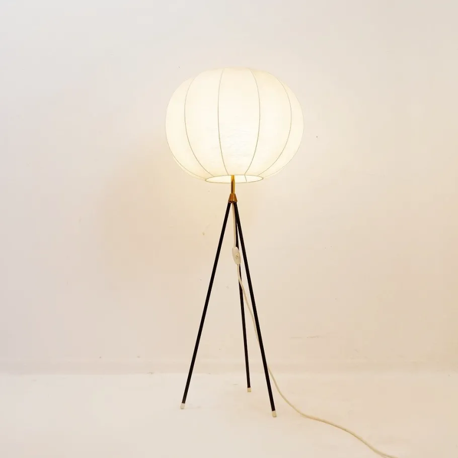 New Pamono Vintage Cocoon Tripod Floor Lamp by Achille Castiglioni, 1960s