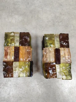 Clearance Pamono Vintage Colored Glass Wall Lights by Jean Simon Labret, 1970s, Set of 2