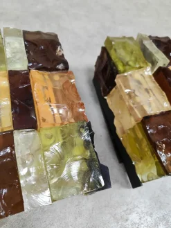 Clearance Pamono Vintage Colored Glass Wall Lights by Jean Simon Labret, 1970s, Set of 2