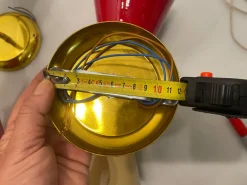 Pamono Vintage Conical Metal Brass Sconces, 1980s, Set of 2