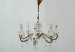 Sale Pamono Vintage Cristal Chandelier in Murano Glass, 1950s