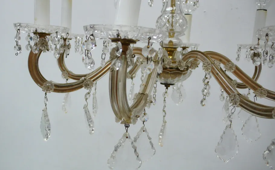 Sale Pamono Vintage Cristal Chandelier in Murano Glass, 1950s
