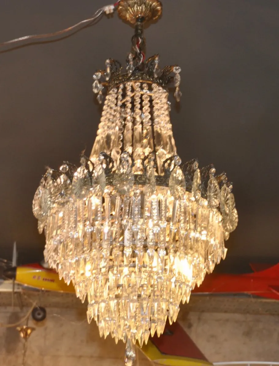 Hot Pamono Vintage Crystal Chandelier, 1940s