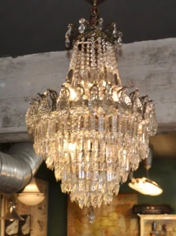 Hot Pamono Vintage Crystal Chandelier, 1940s