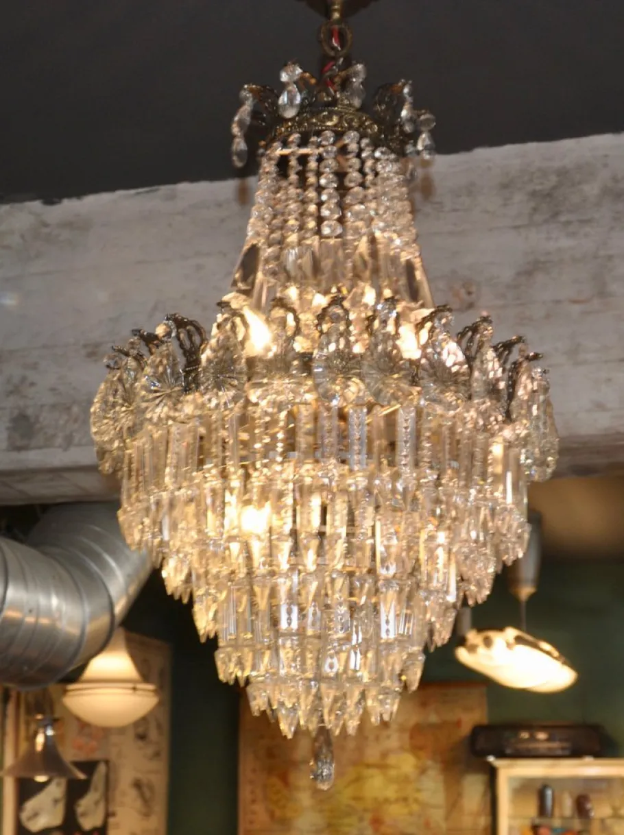 Hot Pamono Vintage Crystal Chandelier, 1940s