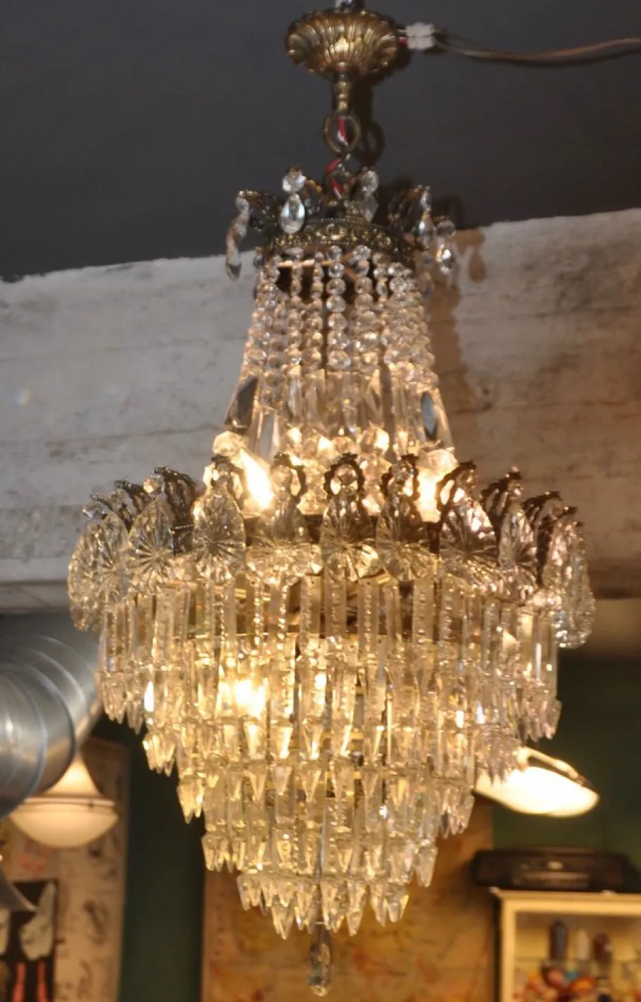 Hot Pamono Vintage Crystal Chandelier, 1940s