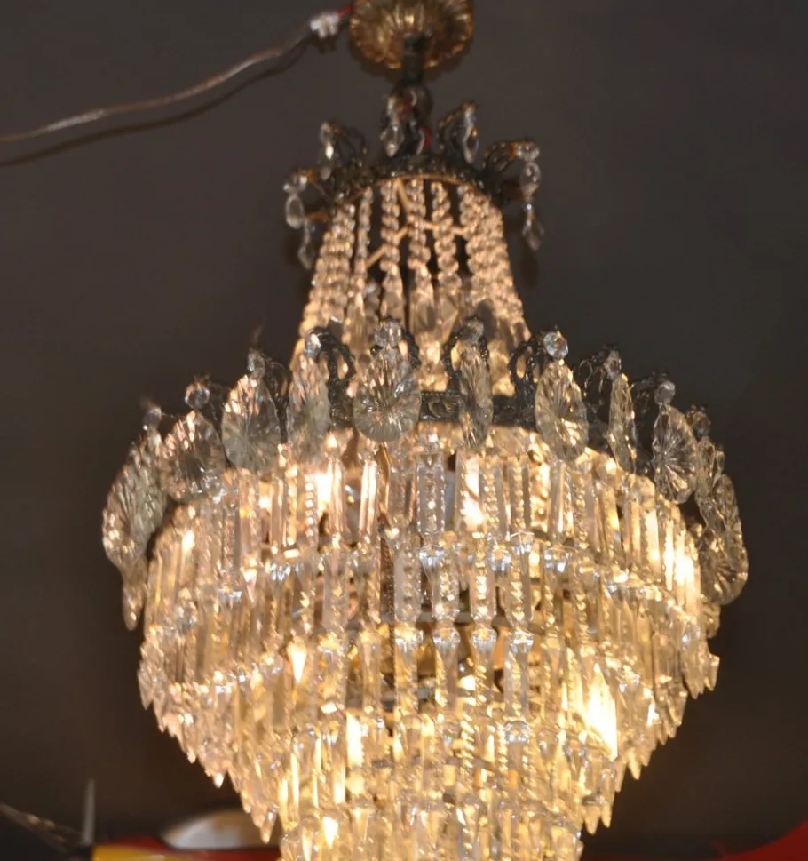 Hot Pamono Vintage Crystal Chandelier, 1940s
