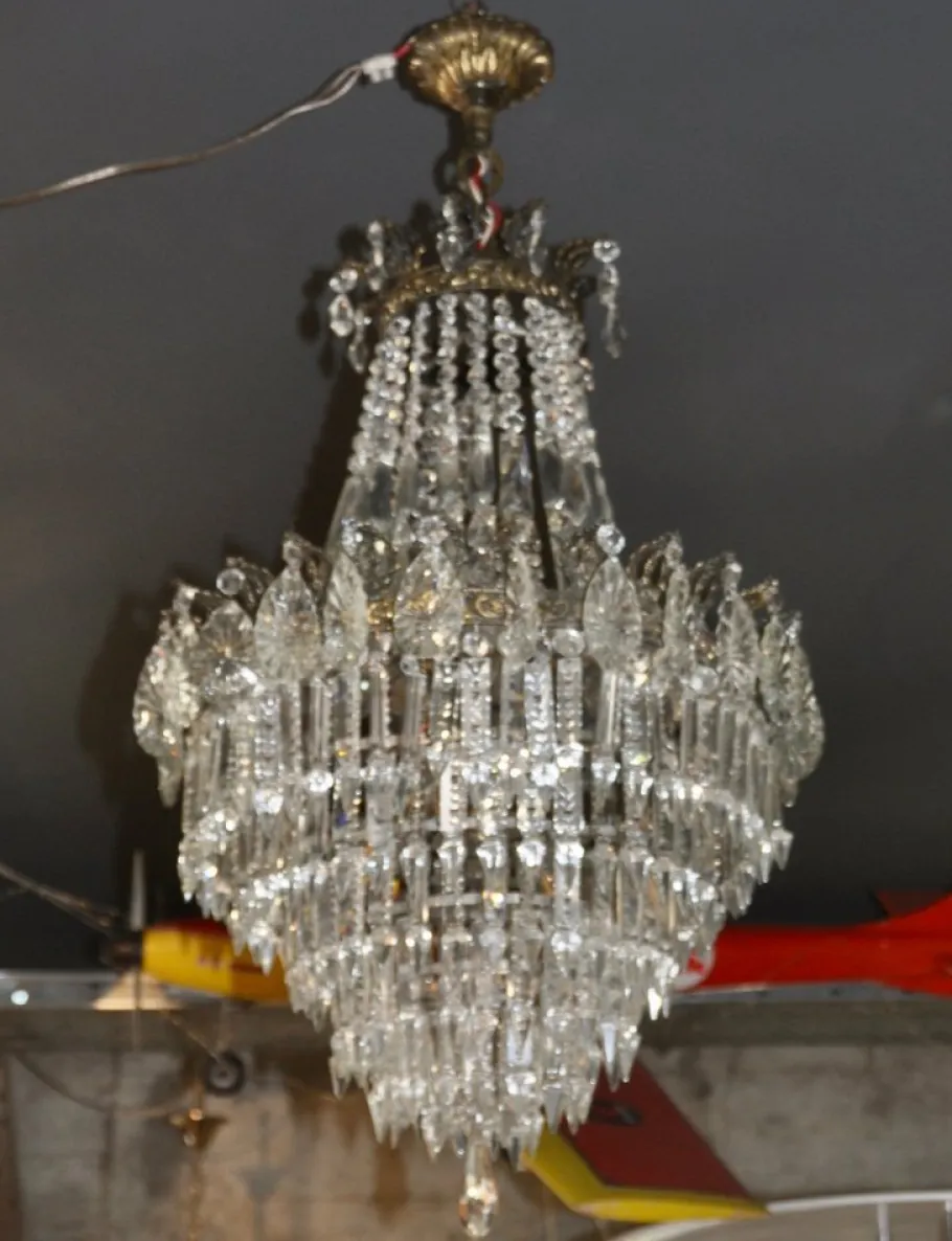 Hot Pamono Vintage Crystal Chandelier, 1940s