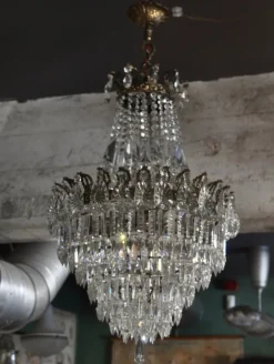 Hot Pamono Vintage Crystal Chandelier, 1940s