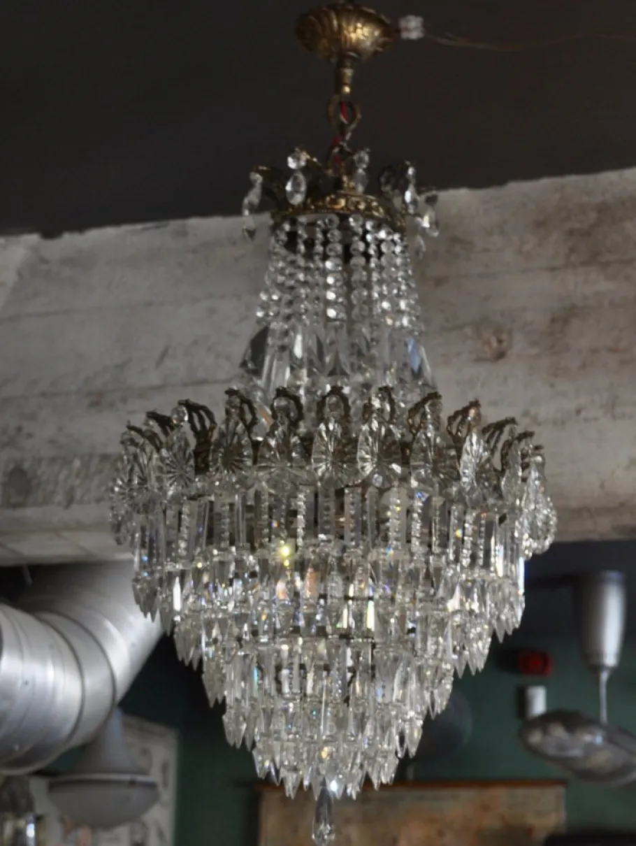 Hot Pamono Vintage Crystal Chandelier, 1940s