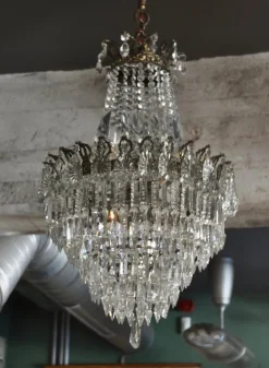 Hot Pamono Vintage Crystal Chandelier, 1940s