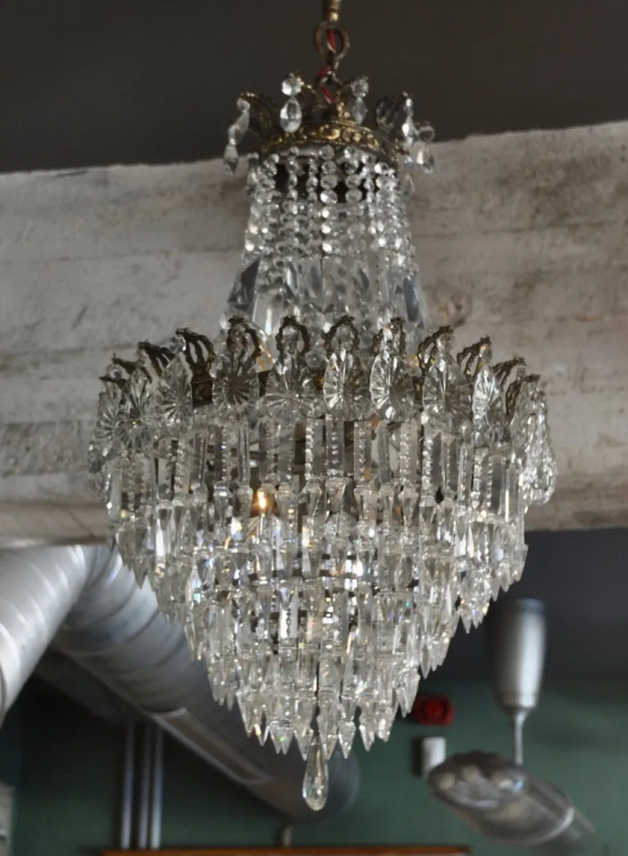 Hot Pamono Vintage Crystal Chandelier, 1940s