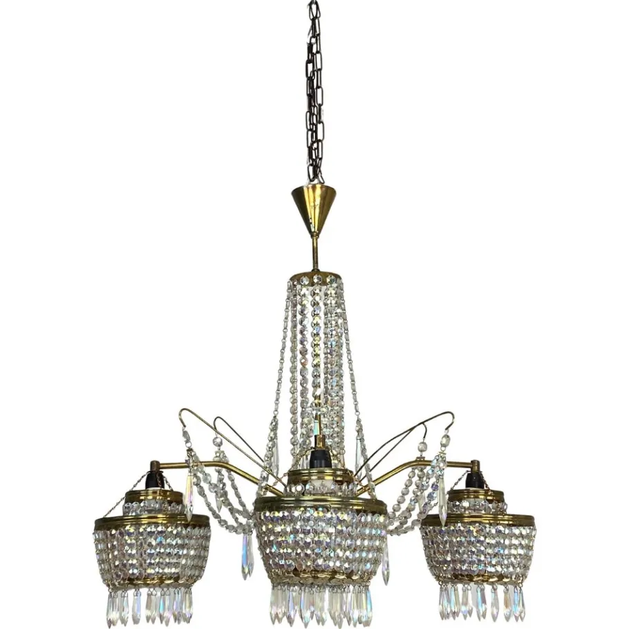 Clearance Pamono Vintage Crystal Chandelier, 1960s