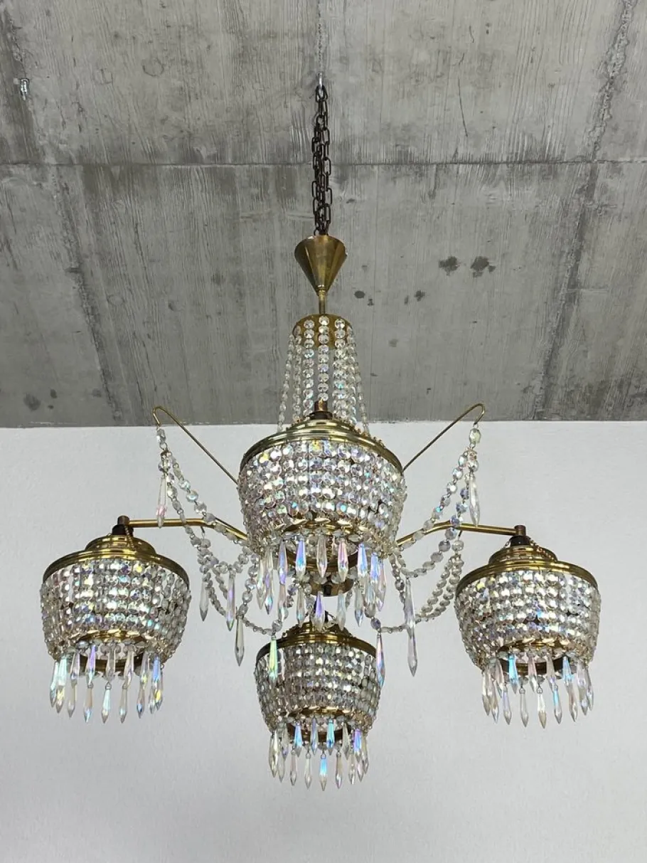 Clearance Pamono Vintage Crystal Chandelier, 1960s