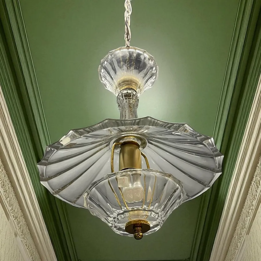 Discount Pamono Vintage Crystal Pendant Light from Caldier, Italy, 1970s