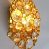 Best Pamono Vintage Crystal Wall Lamp in Gilded Brass from Palwa, 1950s