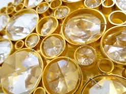 Best Pamono Vintage Crystal Wall Lamp in Gilded Brass from Palwa, 1950s