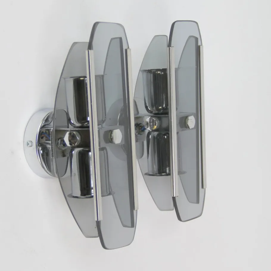 Best Pamono Vintage Crystal Wall Lights, 1970s, Set of 2