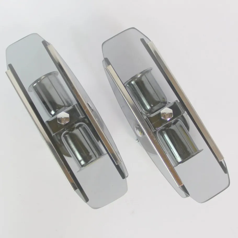 Best Pamono Vintage Crystal Wall Lights, 1970s, Set of 2