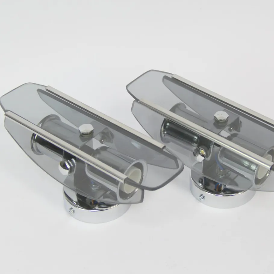 Best Pamono Vintage Crystal Wall Lights, 1970s, Set of 2