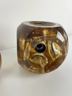 Clearance Pamono Vintage Cubic Murano Glass Wall Lamps, 1970s, Set of 2