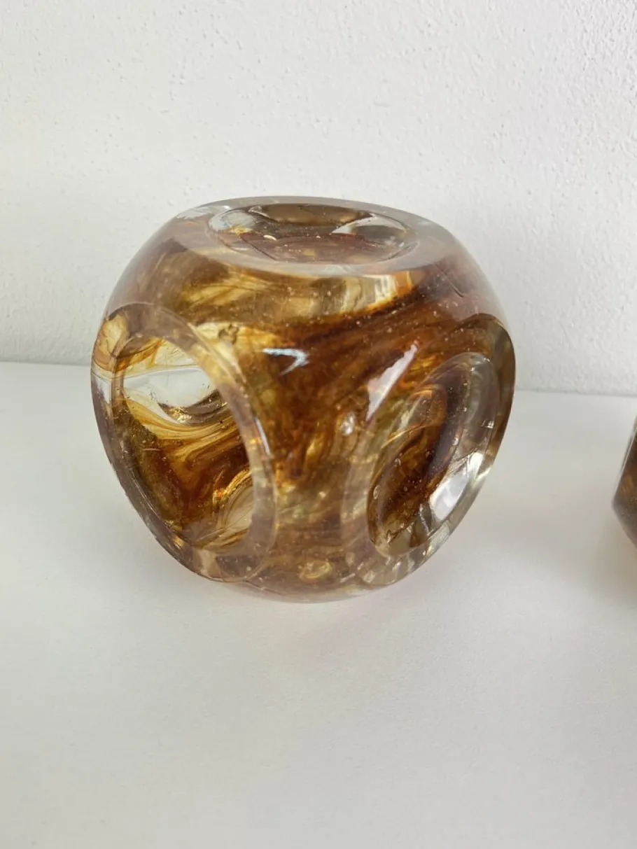 Clearance Pamono Vintage Cubic Murano Glass Wall Lamps, 1970s, Set of 2